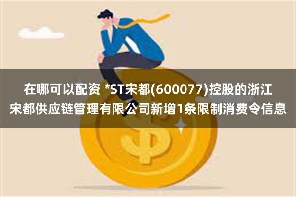 在哪可以配资 *ST宋都(600077)控股的浙江宋都供应链管理有限公司新增1条限制消费令信息