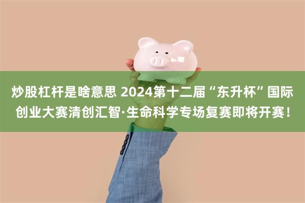 炒股杠杆是啥意思 2024第十二届“东升杯”国际创业大赛清创汇智·生命科学专场复赛即将开赛！