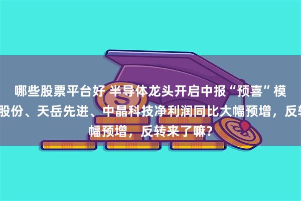 哪些股票平台好 半导体龙头开启中报“预喜”模式，韦尔股份、天岳先进、中晶科技净利润同比大幅预增，反转来了嘛？