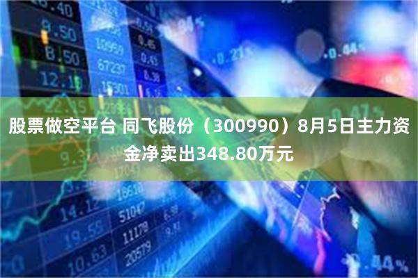 股票做空平台 同飞股份（300990）8月5日主力资金净卖出348.80万元