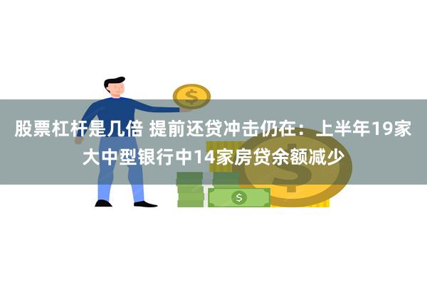 股票杠杆是几倍 提前还贷冲击仍在：上半年19家大中型银行中14家房贷余额减少