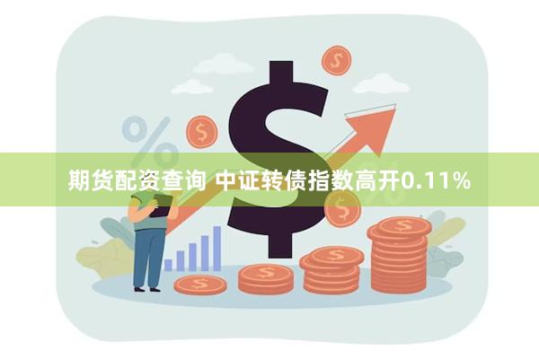 期货配资查询 中证转债指数高开0.11%