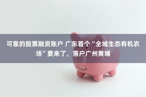 可靠的股票融资账户 广东首个“全域生态有机农场”要来了，落户广州黄埔