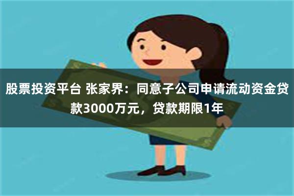 股票投资平台 张家界：同意子公司申请流动资金贷款3000万元，贷款期限1年